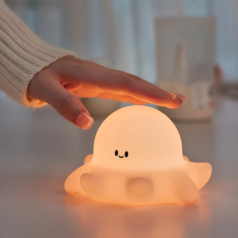 Octopus Night Light Squidward Cartoon Silicone Night Light Rechargeable Interior Decoration Ambient Lamp Children Birthday Gift